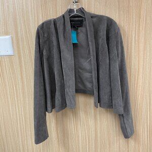 BCBGMaxAzria gray faux suede blazer size medium